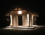 LED Beleuchtung bei einer Gartenhütte im Innviertel